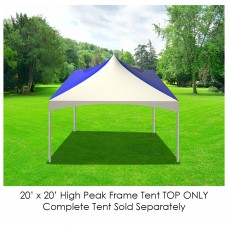 Party Tents Direct 20' x 20' Outdoor Wedding Canopy Event Tent Top ONLY, Striped Blue   